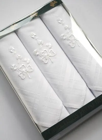 Irish Shamrock Gents Handkerchiefs Set of 3